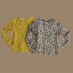 Cat & Jack Leopard Print and Yellow Kids Long Sleeve Tops Bundle